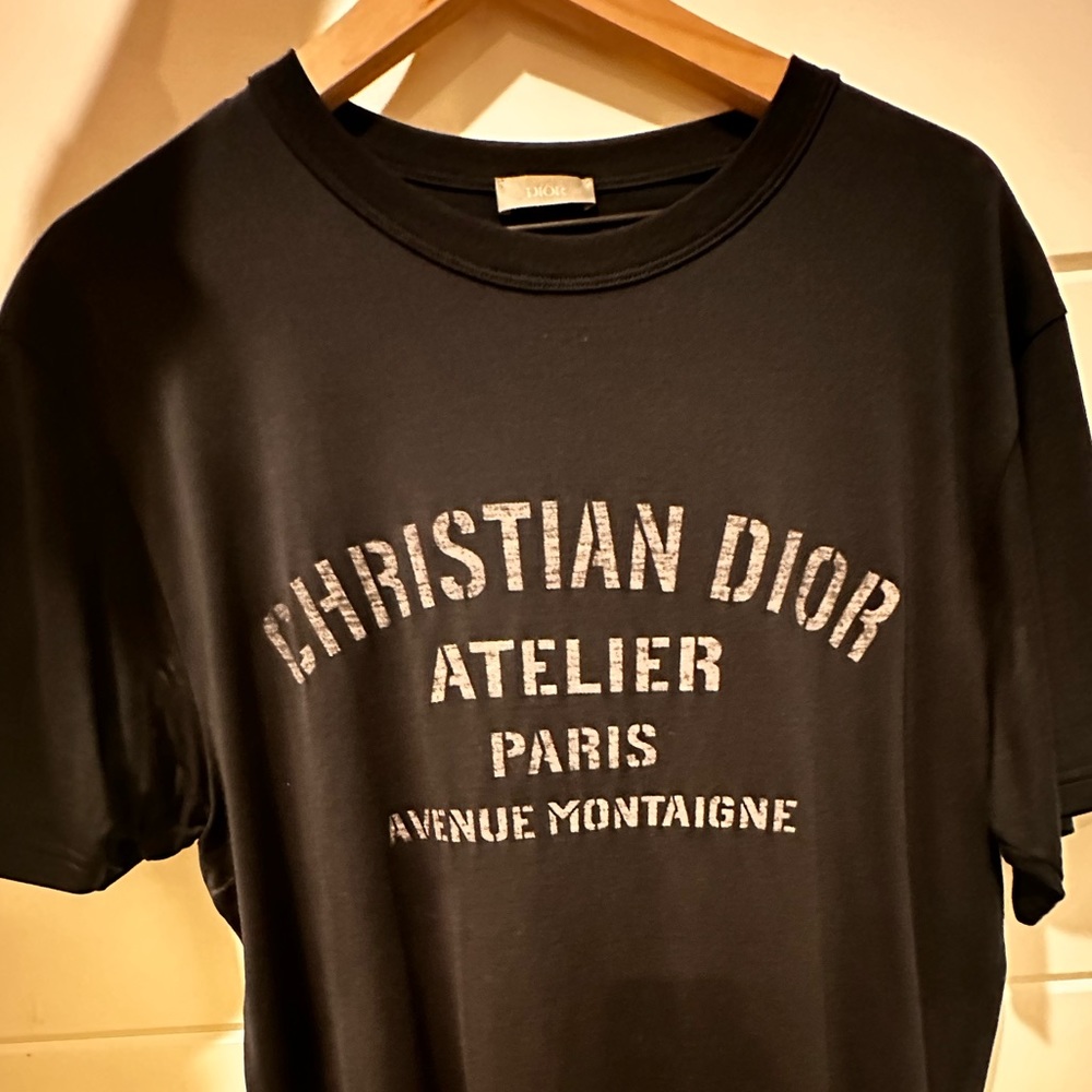 Christian Dior Atelier T-Shirt Relaxed Fit Black Cotton Jersey